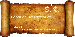 Donauer Krisztofer névjegykártya