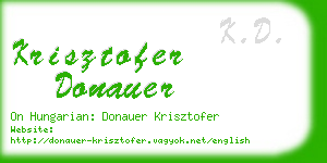 krisztofer donauer business card